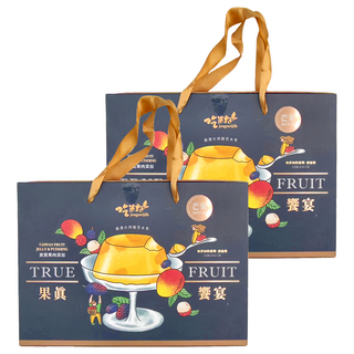 吃果籽 果真饗宴果凍布丁禮盒 芒果 6個, 660g, 2盒