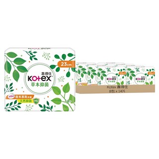 Kotex 靠得住 草本抑菌衛生棉, 23cm, 14片, 8包