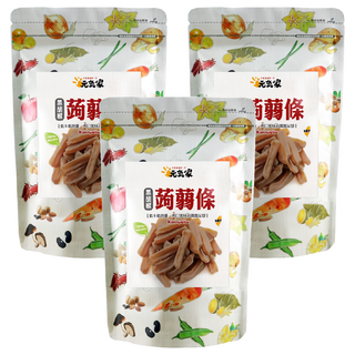 元氣家 高纖黑胡椒蒟蒻條 Q彈有嚼勁 無膽固醇, 200g, 3包