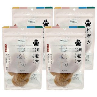 狗老大 寵物零食, 4包, 芝麻雞腿圓片, 100g