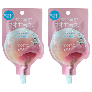 BCL momopuri 彈潤蜜桃面膜 亮澤撕除面膜 20ml 蜜桃保濕, 2包