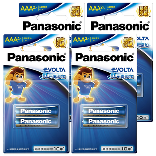 Panasonic 國際牌 Evolta 鈦元素鹼性電池 4號, 2顆, 4組