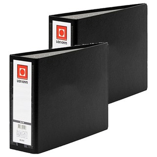 Lan CHYn 連勤牌文具 精裝二孔1.5"D型資料卡夾 LC-215, 黑色, 2個