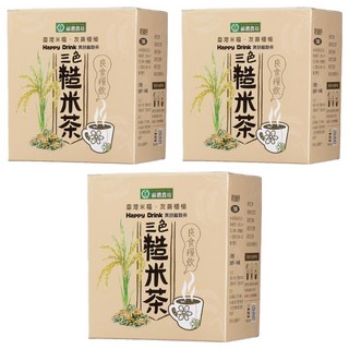 蔴鑽農坊 黑琵三色糙米茶, 3個, 13g, 10個裝