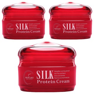 NEWART 新技 Silk Protein Cream, 強韌滋養, 抗毛躁修復, 光澤柔順, 熱損傷防護, 75ml, 3罐, 紅寶石