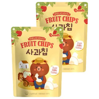 Yomit 寶寶乾水果片 蘋果, 非油炸製程，保留水果原味，無防腐劑及化學調味，適合7個月以上嬰幼兒食用，脆片尺寸方便小手抓握, 12g, 2包