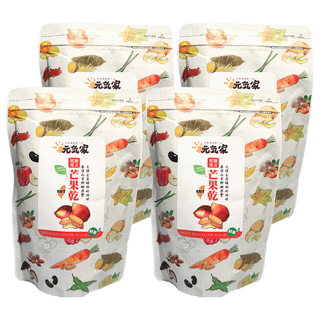 元氣家 低糖愛文芒果乾 色澤金黃酸甜好滋味 嚴選品質鮮嫩厚實, 200g, 4包