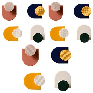 小麥購物 北歐風創意造型雙色掛勾 L2222 4色, 3組, 北歐風