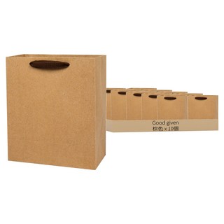 Good Given 牛皮紙袋 3號 棕色 200x10x230mm 禮品包裝袋, 10個