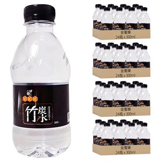 金蜜蜂 竹炭包裝飲用水 300ml x 24, 96瓶
