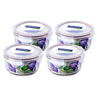 Glasslock 紫色系列 圓形保鮮盒, 400ml保鮮盒, 4個