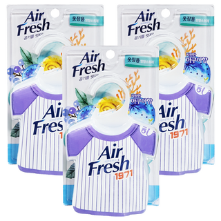Air Fresh 衣櫥芳香劑, 32g, 3個, 海洋清香