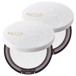 EXCEL 晶彩清透蜜粉餅 10g 透明色 2個