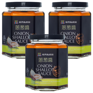 毓秀私房醬 蔥葱醬 五辛素, 正宗台式調味醬 12倍濃縮, 250g, 3罐