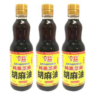 譽方媽媽 純黑芝麻胡麻油, 370ml 芝麻香油, 3瓶