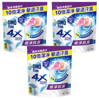 白蘭 4X極淨酵素抗病毒洗衣球補充包 抗臭護纖, 30顆, 3袋