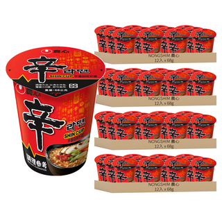NONGSHIM 農心 辛拉麵 辛香菇味 杯麵 68g, 48入