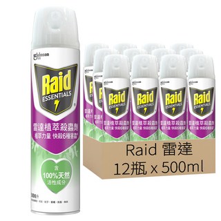 Raid 雷達 植萃殺蟲劑, 500ml, 12瓶