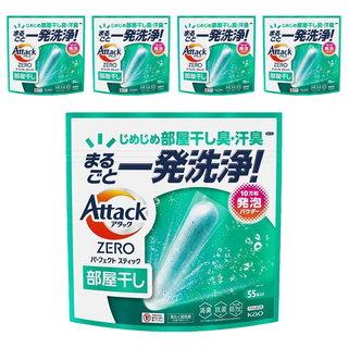 Attack ZERO 極效洗衣霸 室內晾乾型, 55支, 5袋