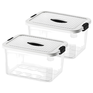 HOUDER 整理箱 特大(46 x 33 x 23cm), 2個, 透明白