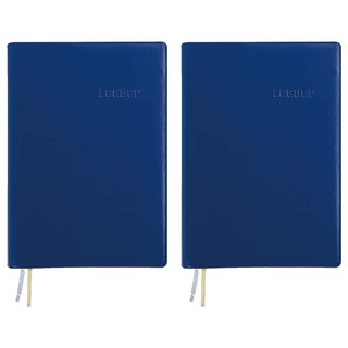 珠友文化 A6加厚膠皮橫線筆記本, 藍色, 2本