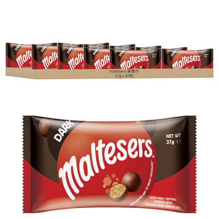 麥提莎 黑巧克力 蜂蜜麥芽球 香脆口感 淋上香濃牛奶巧克力, 37g, 10包