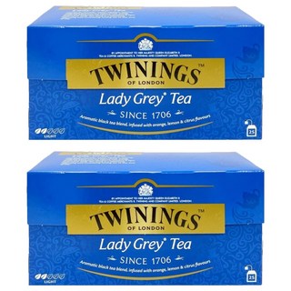TWININGS 唐寧茶 仕女伯爵茶, 散茶，25入/100g, 黑茶混合, 注入橙子, 檸檬和柑橘味, 2g, 25包, 2盒