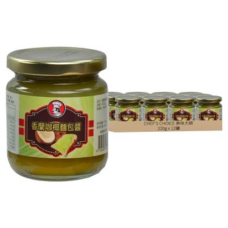CHEF'S CHOICE 美味大師 香蘭咖椰麵包醬 東南亞國民抹醬, 220g, 12罐