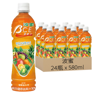 波蜜 果菜汁BCE 寶特瓶, 健康金三角, 綜合還原果菜汁30% , 24瓶, 580ml
