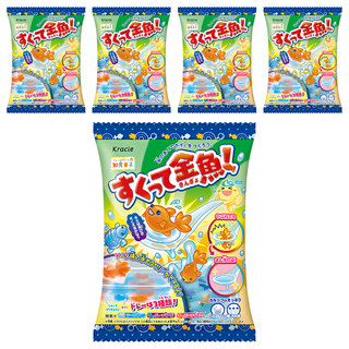 Kracie 葵緹亞 知育菓子 創意DIY 金魚造型小達人, 撈金魚食玩 (5包), 5包