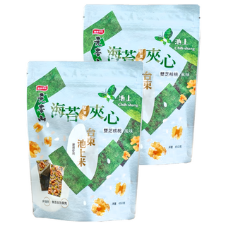 池上鄉農會 元本山海苔堅果米夾心雙芝核桃風味, 45g, 2包