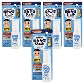 WAKODO 和光堂 嬰兒護齒凝膠牙膏, 含氟100ppm, 添加綠茶多酚及木醣醇, 日本製造, 40g, 5瓶