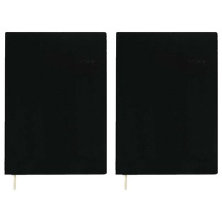 珠友文化 A5加厚膠皮橫線筆記本, 黑色, 2本