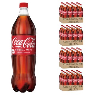 Coca-Cola 可口可樂 12瓶裝, 清涼暢飲分享快樂, 1.25L, 48瓶