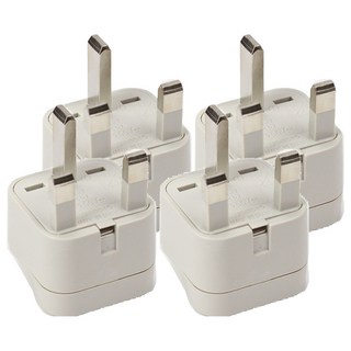TRENY 萬國插座(英)-WA-7 英國香港新加坡適用 PC防火材質 RoHS認證 產品責任險, 4入