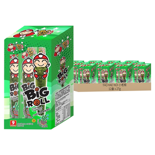 TAOKAENOI CRISPY SEAWEED ORIGINAL 小老板海苔棒棒捲 原味, 27g, 12盒