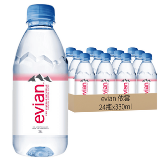 evian 依雲 台灣公司貨 天然礦泉水, 330ml, 24瓶