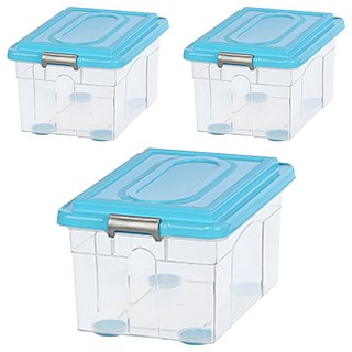 KEYWAY 優雅盒, 透明 + 藍色, 3個
