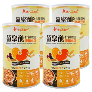 VegEden 蔬食伊甸園 葡聚糖什錦穀豆高纖豆漿, 350g, 4罐