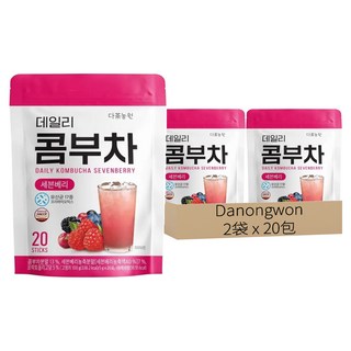 Danongwon 乳酸菌康普茶，口感清爽，健康碳酸，低糖低卡，適合上班隨身攜帶, 5g, 20包, 2袋