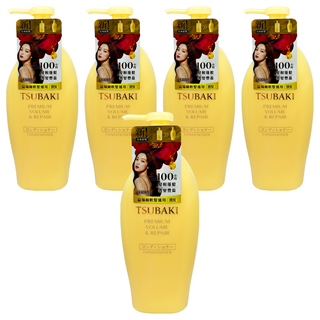 TSUBAKI 思波綺 瞬亮修護潤髮乳-蓬鬆豐盈配方 適用於扁塌細軟髮 打造亮麗秀髮, 450ml, 5瓶