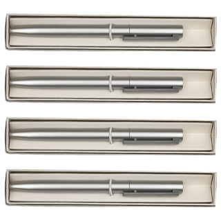 Suander.St 金屬典雅旋轉中性筆 神秘銀, 4支