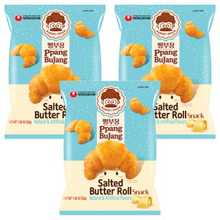 NONGSHIM 農心 麵包部長 奶油鹽可頌造型餅乾, 55g, 3包