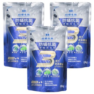 台塑生醫 BioLead 防蟎抗菌濃縮洗衣精 補充包, 1.5kg, 3包