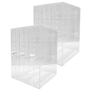 葉子小舖 壁掛透明收納盒 壓克力耳環展示盒, 透明, 2個