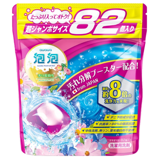 awawa 泡泡三合一香氛抗菌除蟎洗衣珠 花果香, 82顆, 1包
