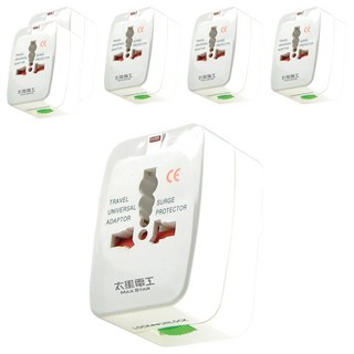 MAX STAR 太星電工 多國轉換旅行用插座, 白色, 6個, 7.7cm