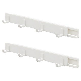 小麥購物 抽拉式縫隙伸縮四連掛勾 L2245, 白色, 2個