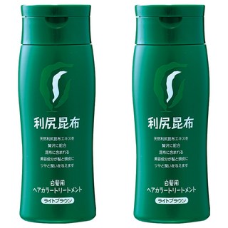 Sastty 利尻昆布 白髮專用 染髮護髮乳 94%植物成分 無PPD/矽靈/二胺 日本製造, 淡棕色, 2瓶