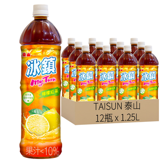 TAISUN 泰山 冰鎮檸檬紅茶, 1.25L, 12瓶